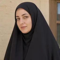 نمونهٔ خروجی قالب رسمی با حجاب در آتلیه پیکاسو