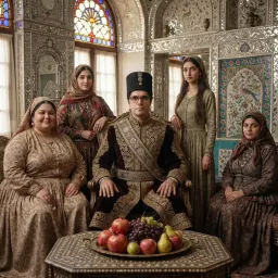 نمونهٔ خروجی قالب حرمسرای قاجار در آتلیه پیکاسو
