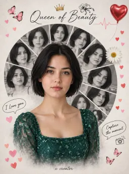نمونهٔ خروجی قالب ملکه زیبایی در آتلیه پیکاسو